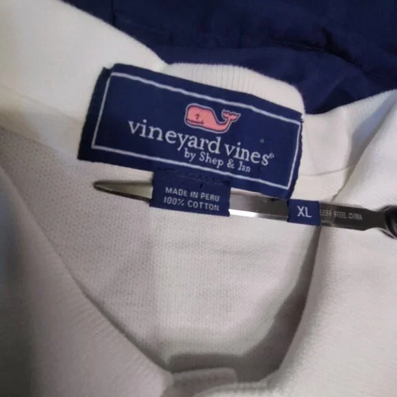Vineyard Vines Performance Mens XL White Golf Polo Shirt Polyester - Picture 2 of 6